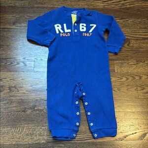 Polo by Ralph Lauren Blue Footies One Piece 12 Months